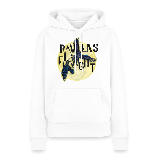 Frauen Premium Hoodie mit RAVENS FIGHT PRINT - Weiß