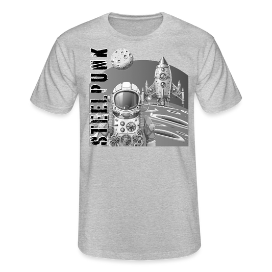 Männer T-Shirt mit STEELPUNK PRINT - Grau meliert
