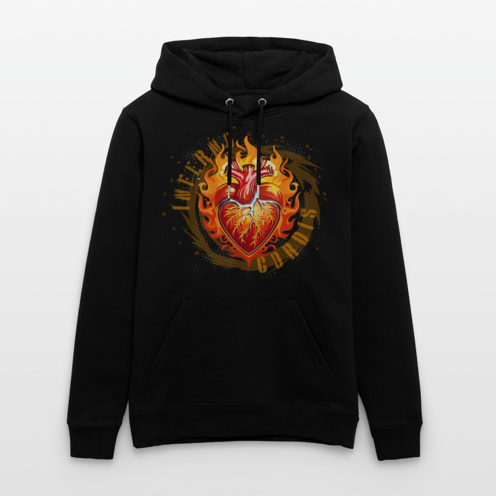 Unisex Bio-Hoodie mit FEUERHERZ PRINT - Schwarz