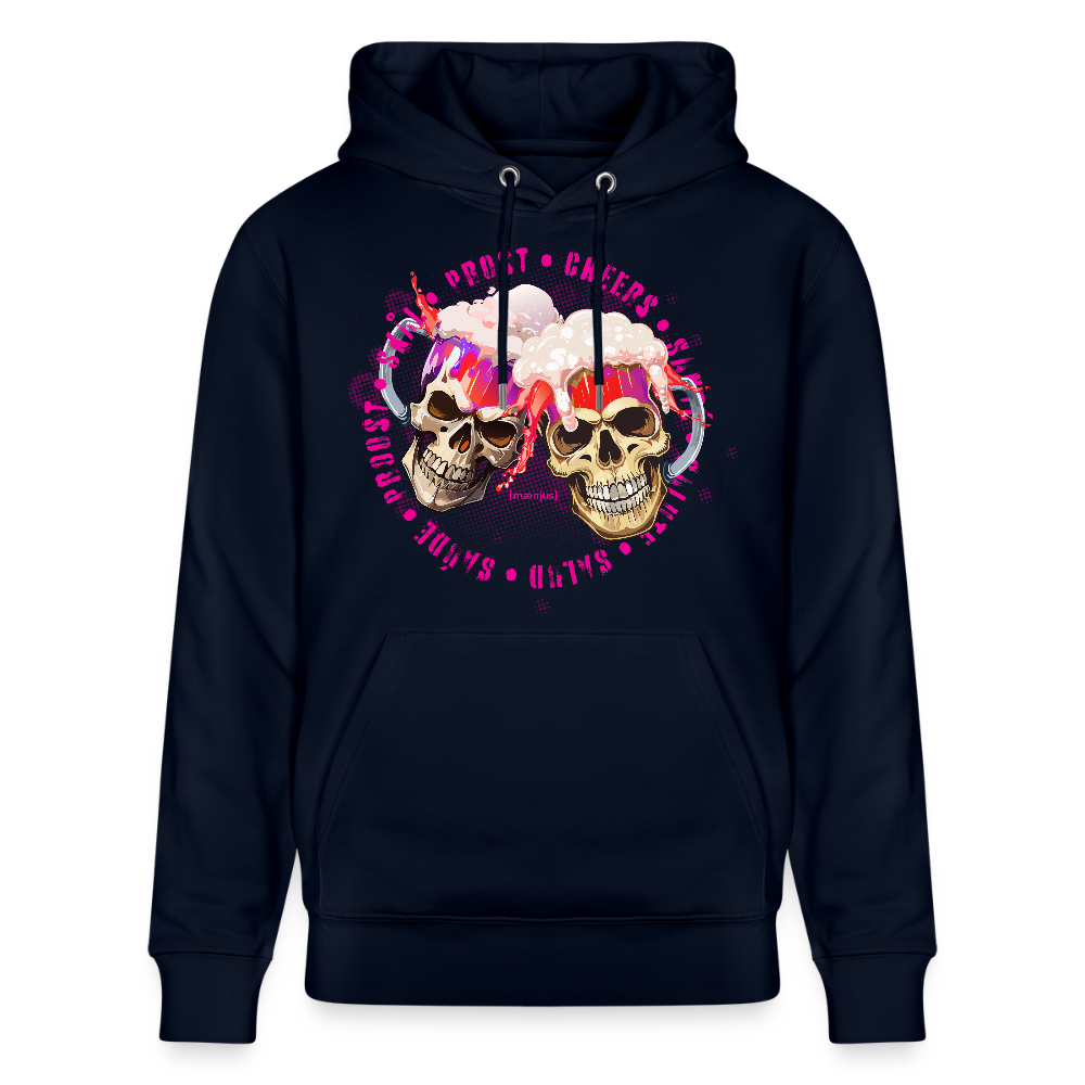 Unisex Bio-Hoodie mit OKTOBERFEST SKULL GIRL PRINT - Navy
