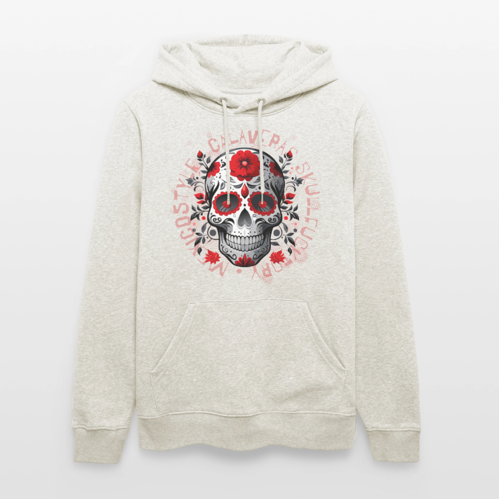 Unisex Hoodie mit CALAVERAS SKULL PRINT - Beige meliert