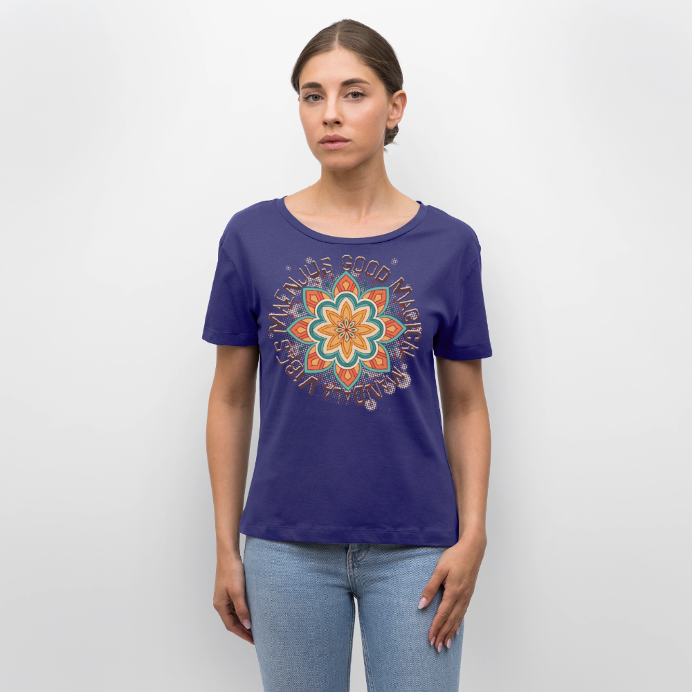 Rundhals Frauen Bio-T-Shirt mit Mandala Vibes PRINT - Dämmerung
