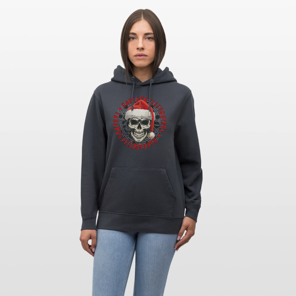 Unisex Bio-Hoodie mit SANTASKULL FUCKTORY PRINT - Indigoblau