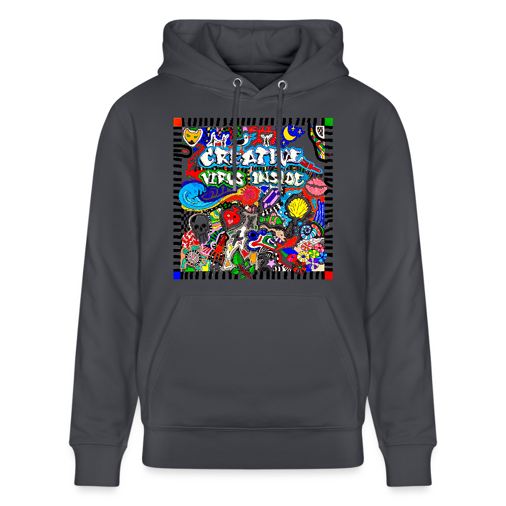 Unisex Bio-Hoodie mit CREATIVE VIRUS INSIDE PRINT - Indigoblau