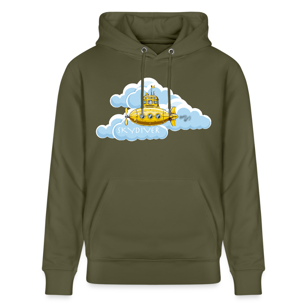 Unisex Hoodie mit SKYDIVER PRINT - Khaki Grün