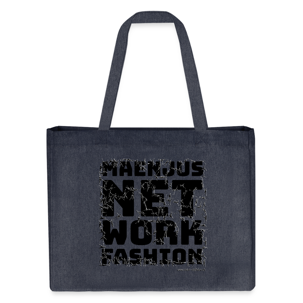 Recycelter Shopping Bag mit MAENJUS NETWORK FASHION PRINT - midnight Blue