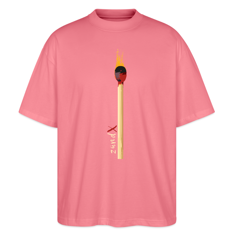 Oversized Unisex T-Shirt mit ZÜNDX PRINT - Pink 