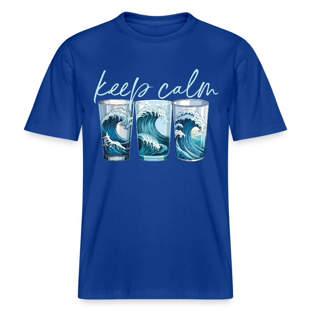 Unisex Bio-T-Shirt mit KEEP CALM PRINT - Dunkelblau