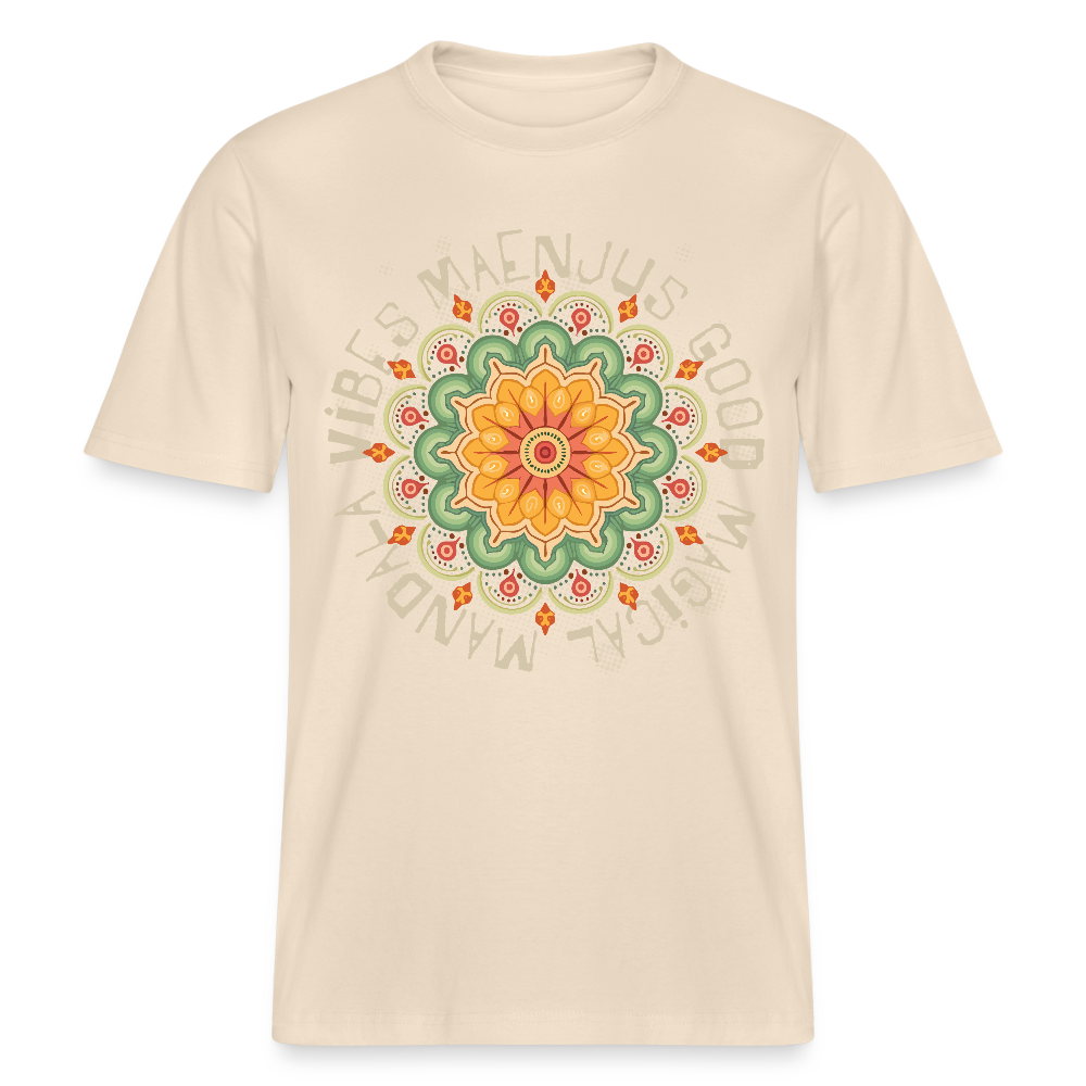 Unisex Bio-T-Shirt mit MANDALA VIBES PRINT - Weißgrau