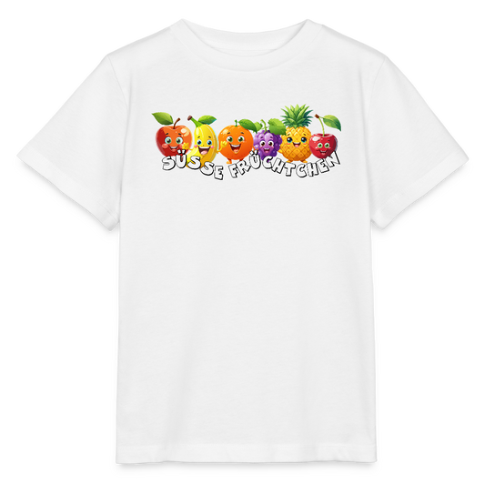 Kinder T-Shirt mit SÜSSE FRÜCHTCHEN PRINT - Weiß