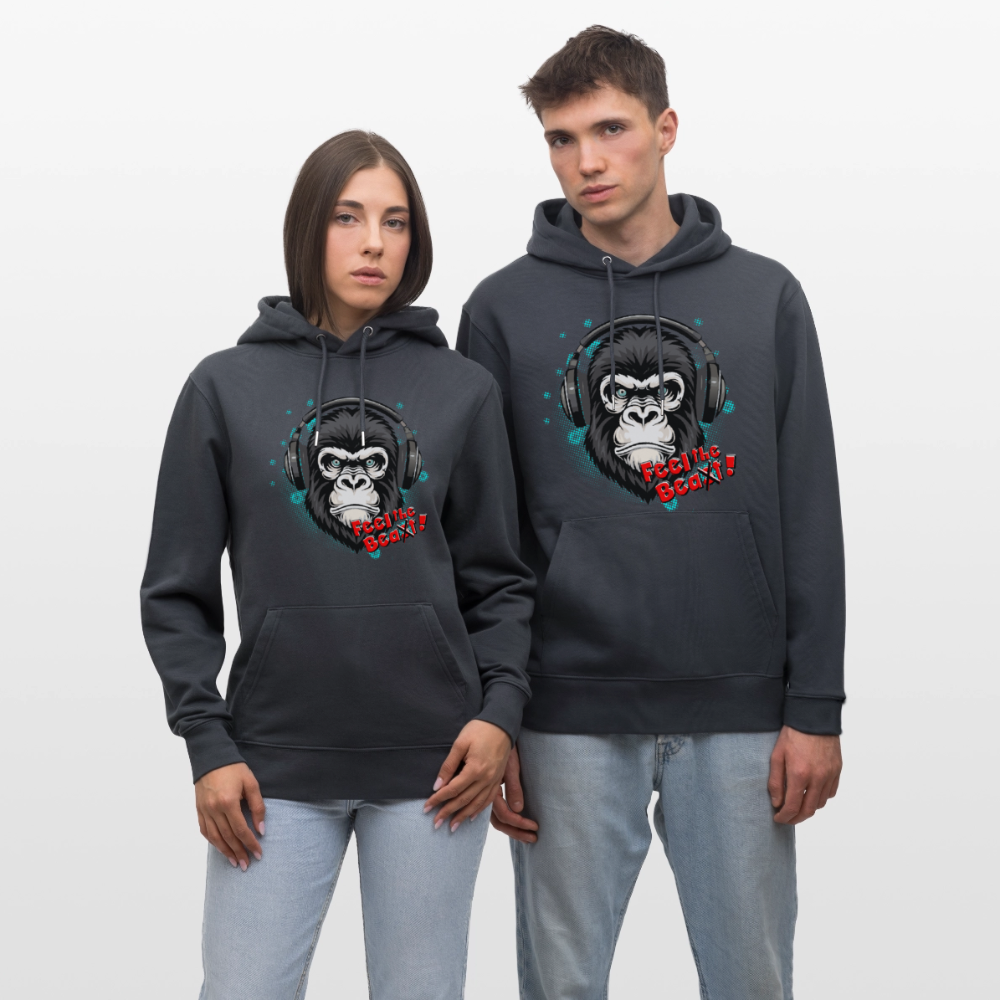 Unisex Hoodie mit FEEL THE BEA(S)T PRINT - Indigoblau