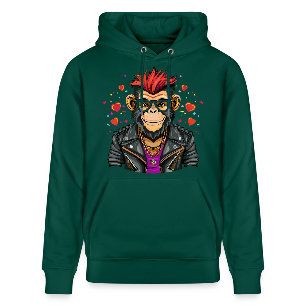 Unisex Hoodie mit MONKEY IN LOVE PRINT - Forest