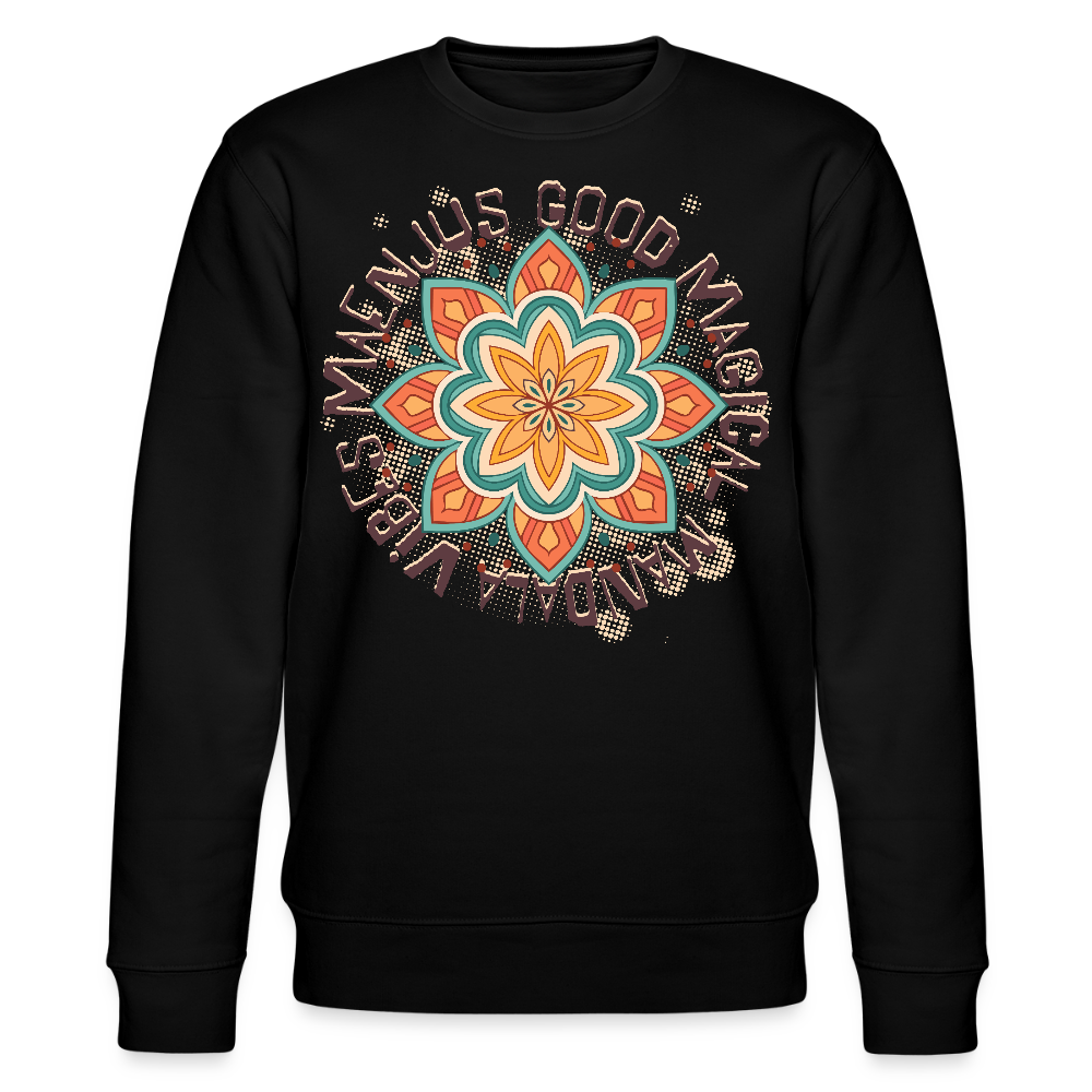 Unisex Bio-Sweatshirt mit MANDALA VIBES PRINT - Schwarz