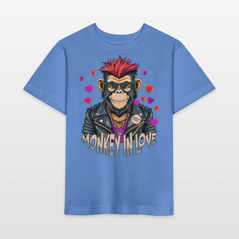 MNJS KIDS T-Shirt mit MONKEY IN LOVE PRINT - Blau
