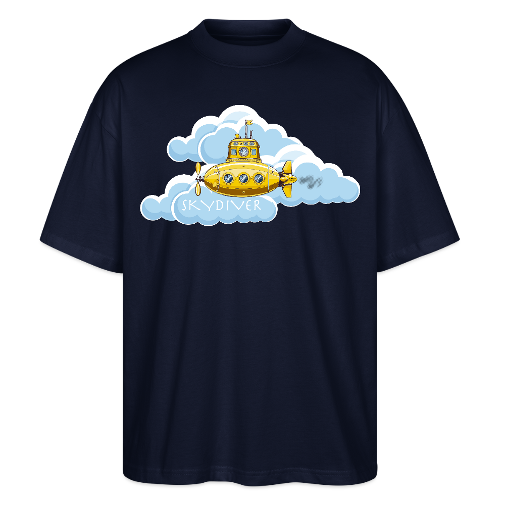 Oversized Unisex Bio T-Shirt mit SKYDIVER PRINT - Navy