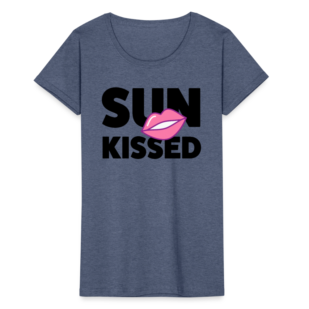 Frauen-T-Shirt mit SUN KISSED PRINT - Navy meliert