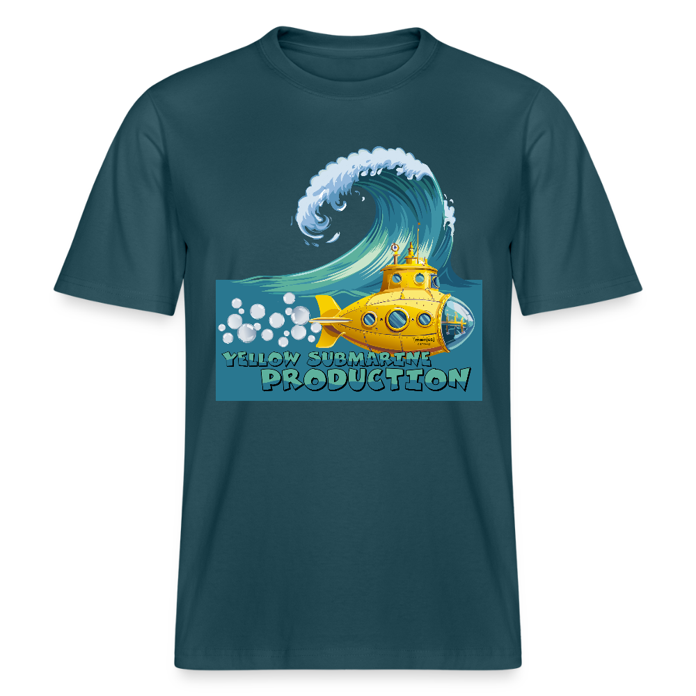 Unisex Bio-T-Shirt mit YELLOW SUBMARINE PRODUCTION PRINT - Dunkles Petrol