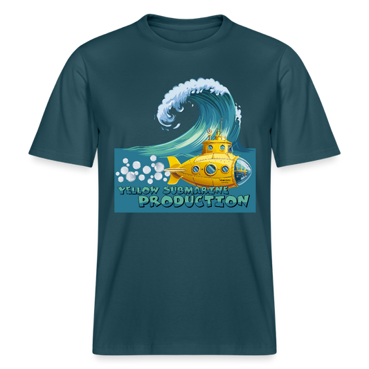 Unisex Bio-T-Shirt mit YELLOW SUBMARINE PRODUCTION PRINT - Dunkles Petrol