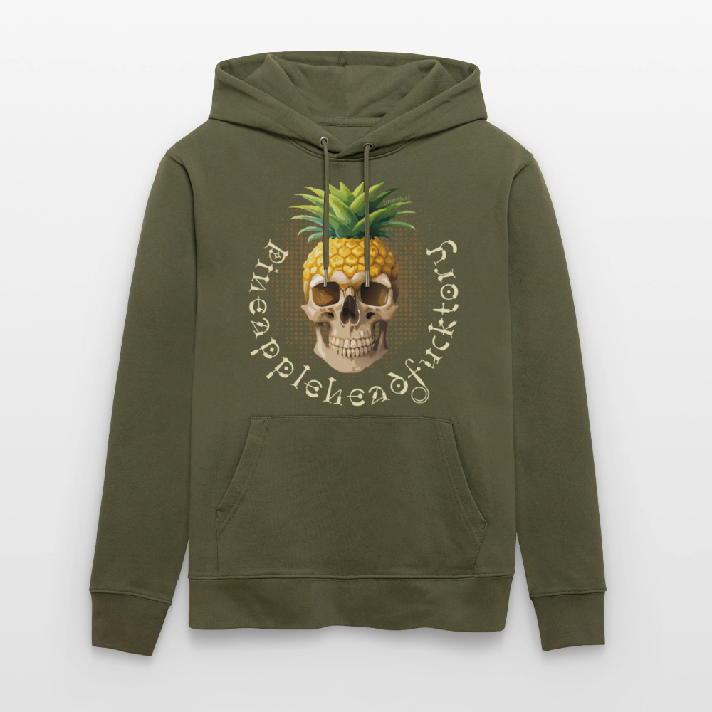 Unisex Hoodie mit PINEAPPLE SKULL PRINT - Khaki Grün