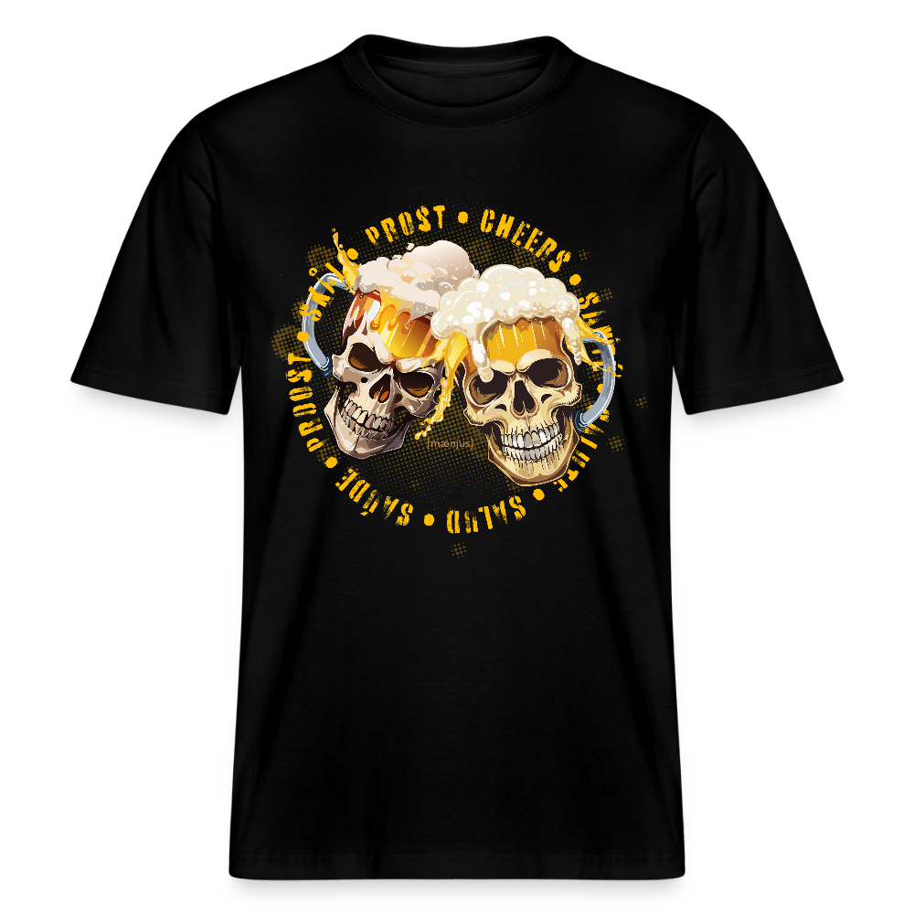 Unisex Bio-T-Shirt mit OKTOBERFEST SKULL BOY PRINT - Schwarz