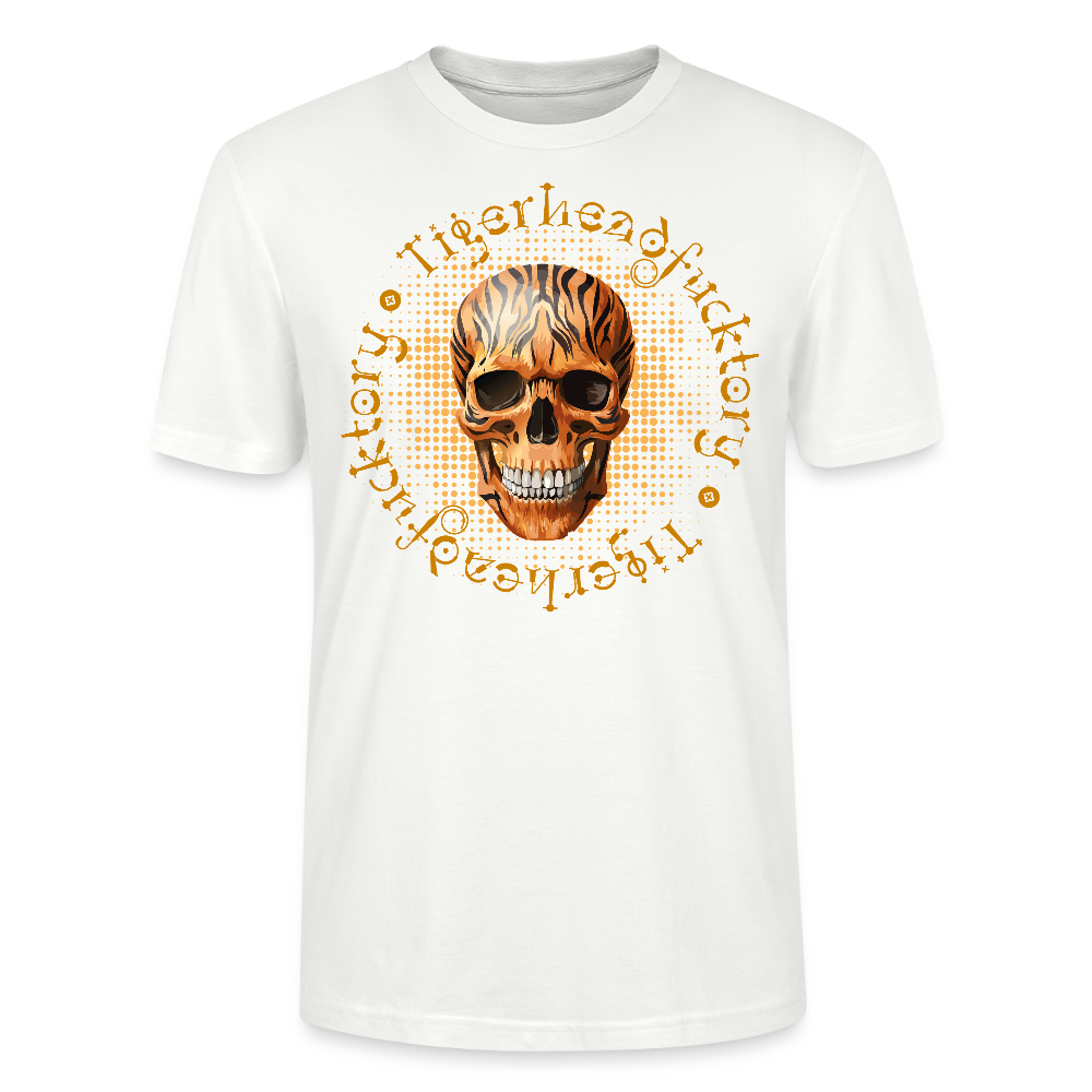 Unisex T-Shirt mit TIGERHEAD SKULL PRINT Vorderseite - Weiß