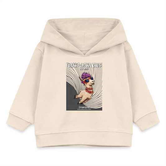 MNJS KIDS Bio Hoodie mit FUNKY ALPAKA CLUB PRINT - Weißgrau