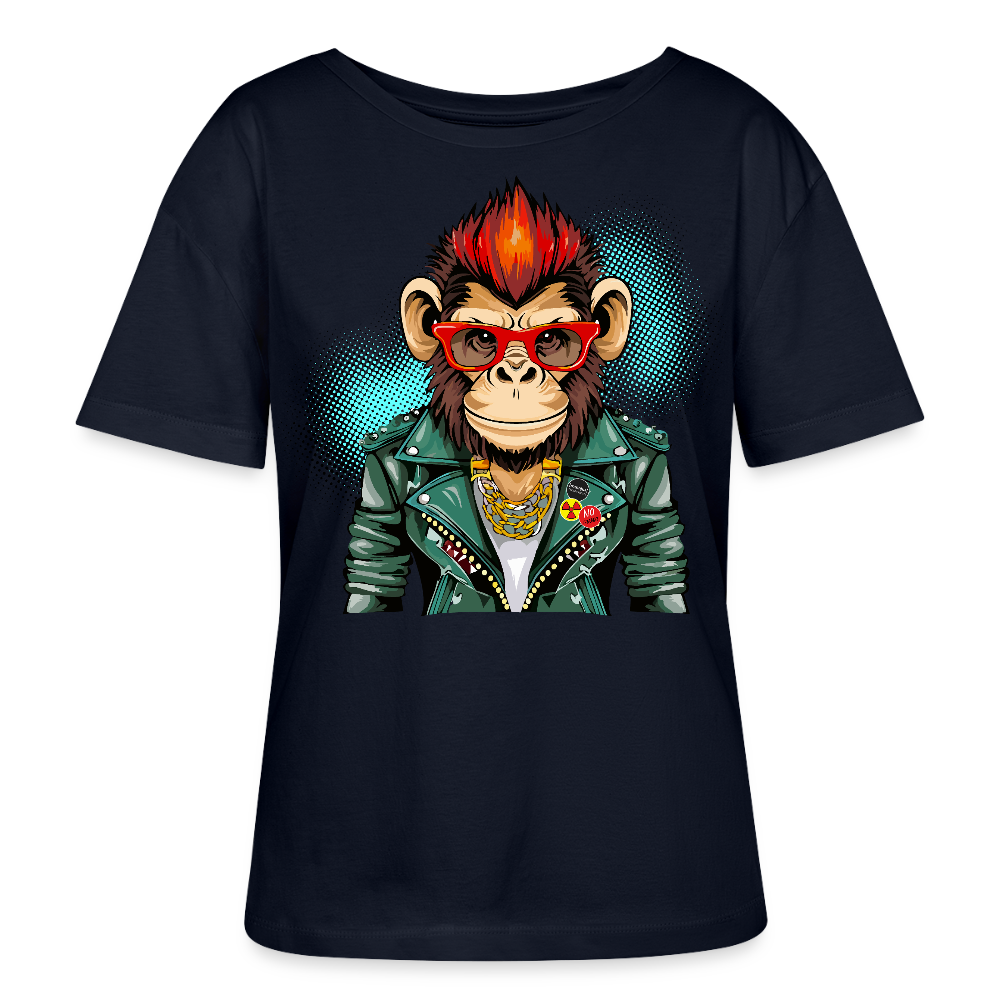 Frauen T-Shirt mit MONKEYPRINT - Navy