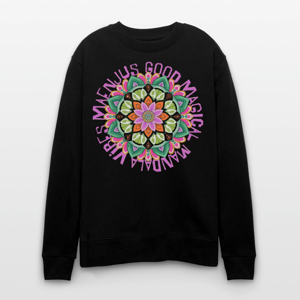 Unisex Bio-Sweatshirt mit MANDALA VIBES PRINT - Schwarz