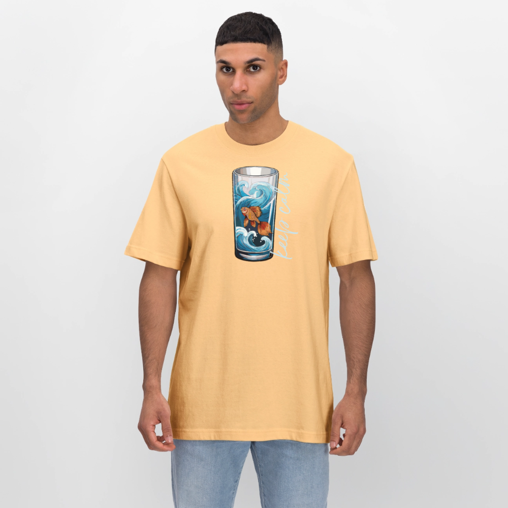 Unisex Bio-T-Shirt mit KEEP CALM PRINT - Hellgelb