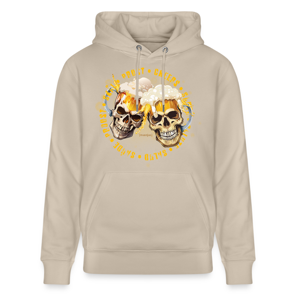 Unisex Bio-Hoodie mit OKTOBERFEST SKULL BOY PRINT - Beige