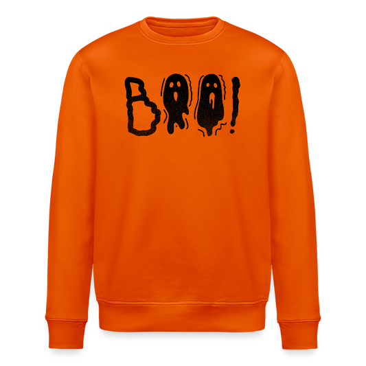 Unisex Bio-Sweatshirt mit BOO! PRINT - Tieforange