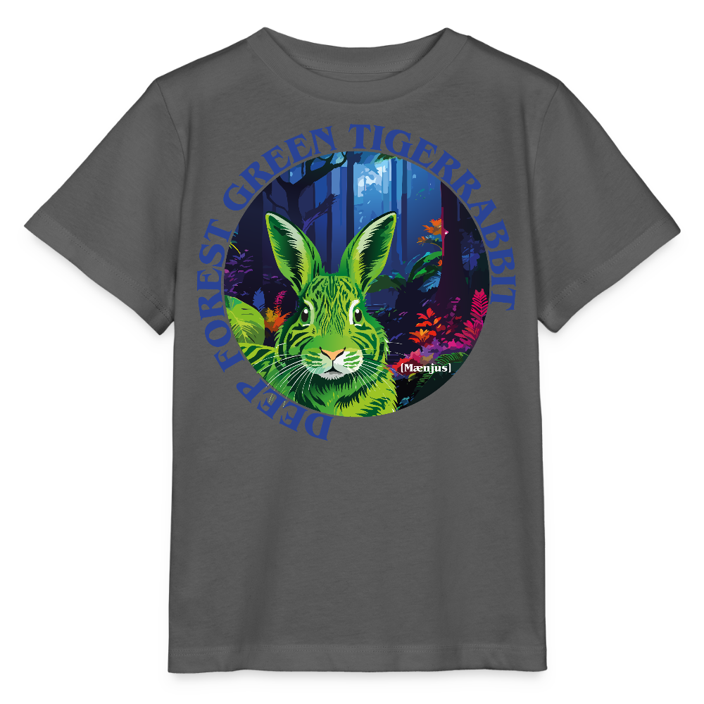 MNJS KIDS T-Shirt mit DEEP FOREST GREEN TIGERRABBIT PRINT - Anthrazit