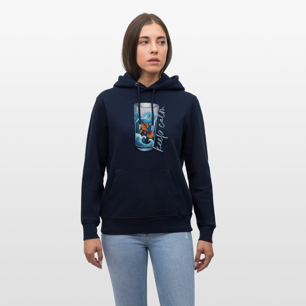 Unisex Bio-Hoodie mit KEEP CALM PRINT - Navy