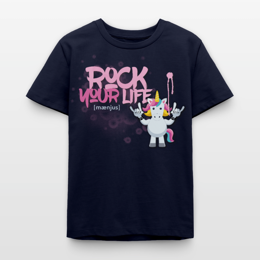 MNJS TEENS Bio T-Shirt mit ROCK YOUR LIFE PRINT - Navy