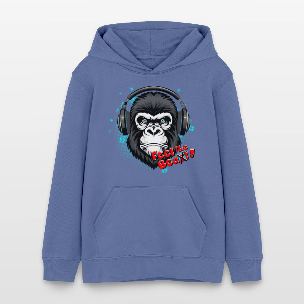 MNJS TEENS Bio-Hoodie mit FEEL THE BEA(S)T PRINT - Blau
