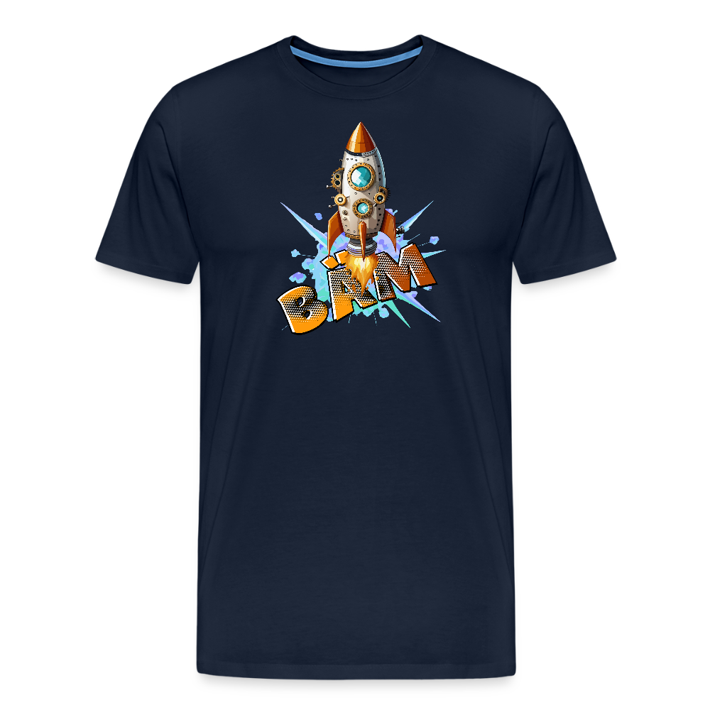 Männer Premium T-Shirt mit RAKETE PRINT - Navy