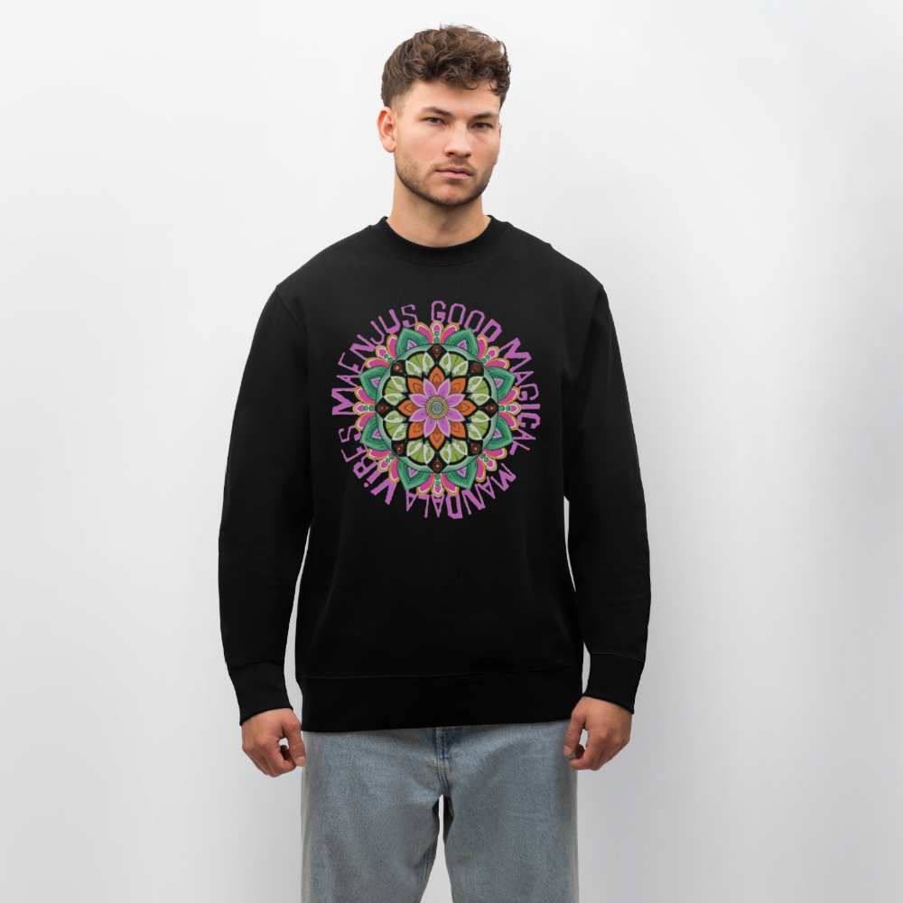 Unisex Bio-Sweatshirt mit MANDALA VIBES PRINT - Schwarz