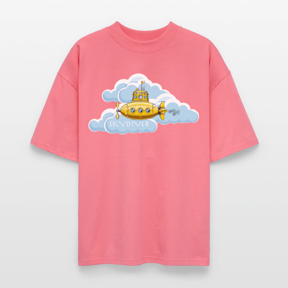Oversized Unisex Bio T-Shirt mit SKYDIVER PRINT - Pink 