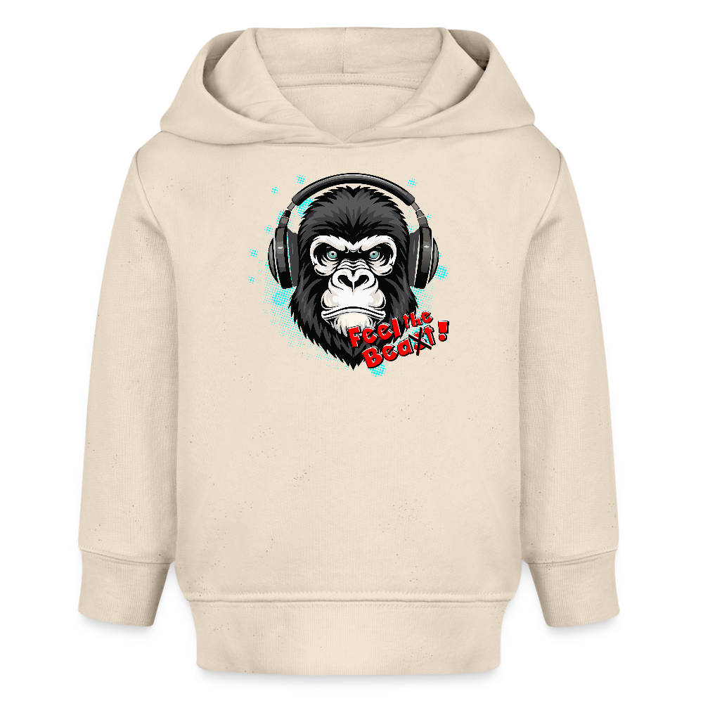 MNJS KIDS Bio Hoodie mit FEEL THE BEA(S)T PRINT - Weißgrau