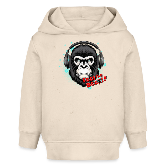 MNJS KIDS Bio Hoodie mit FEEL THE BEA(S)T PRINT - Weißgrau