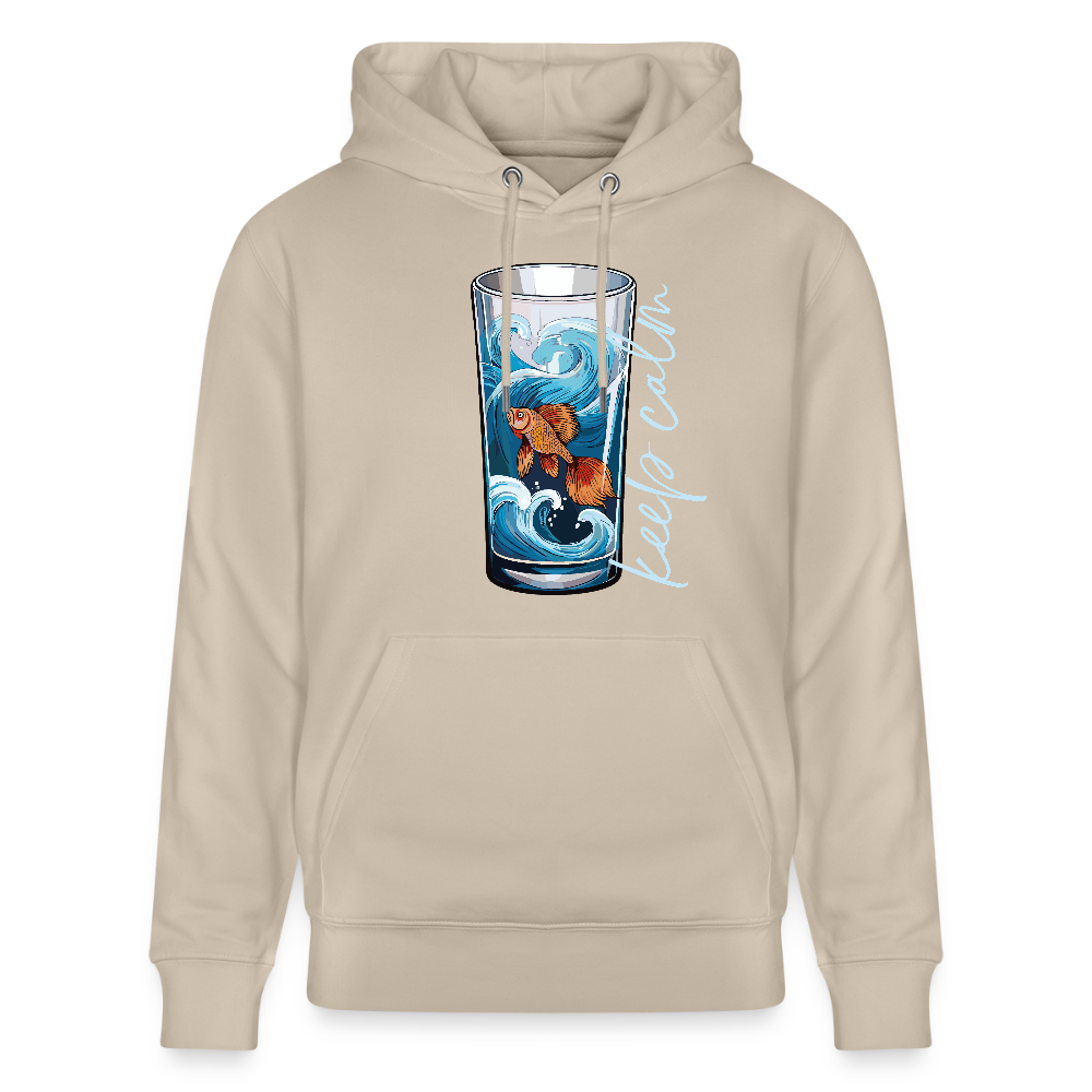 Unisex Bio-Hoodie mit KEEP CALM PRINT - Beige