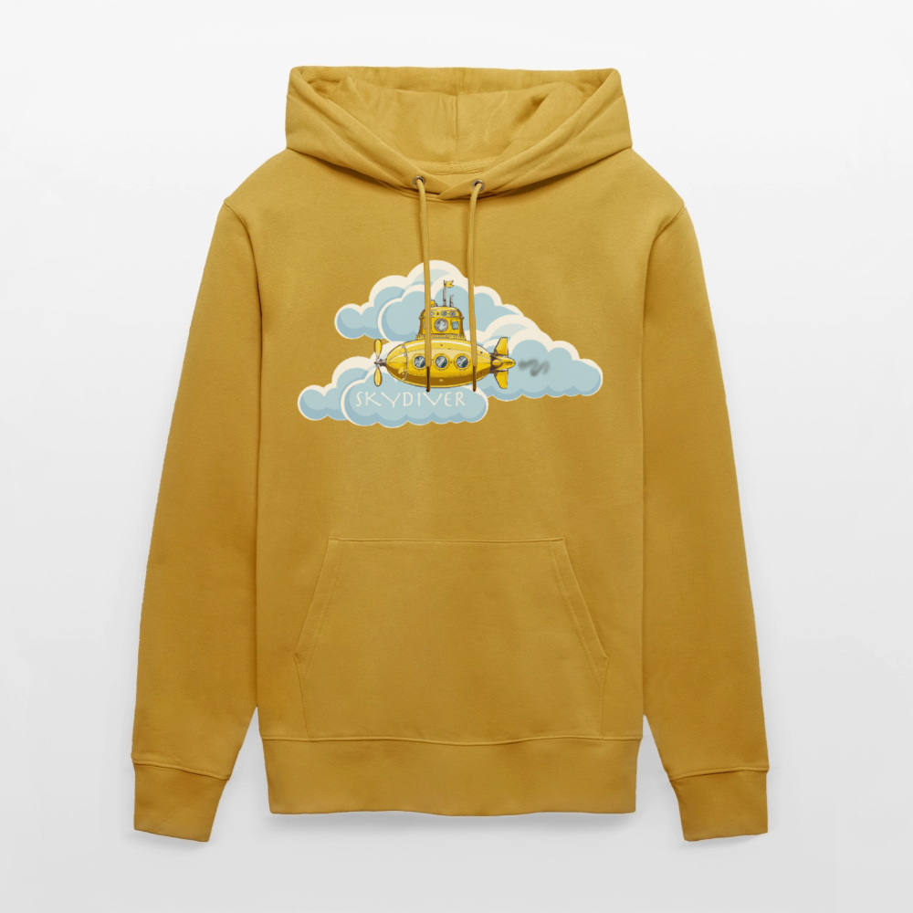 Unisex Bio-Hoodie mit SKYDIVER PRINT - Ocker