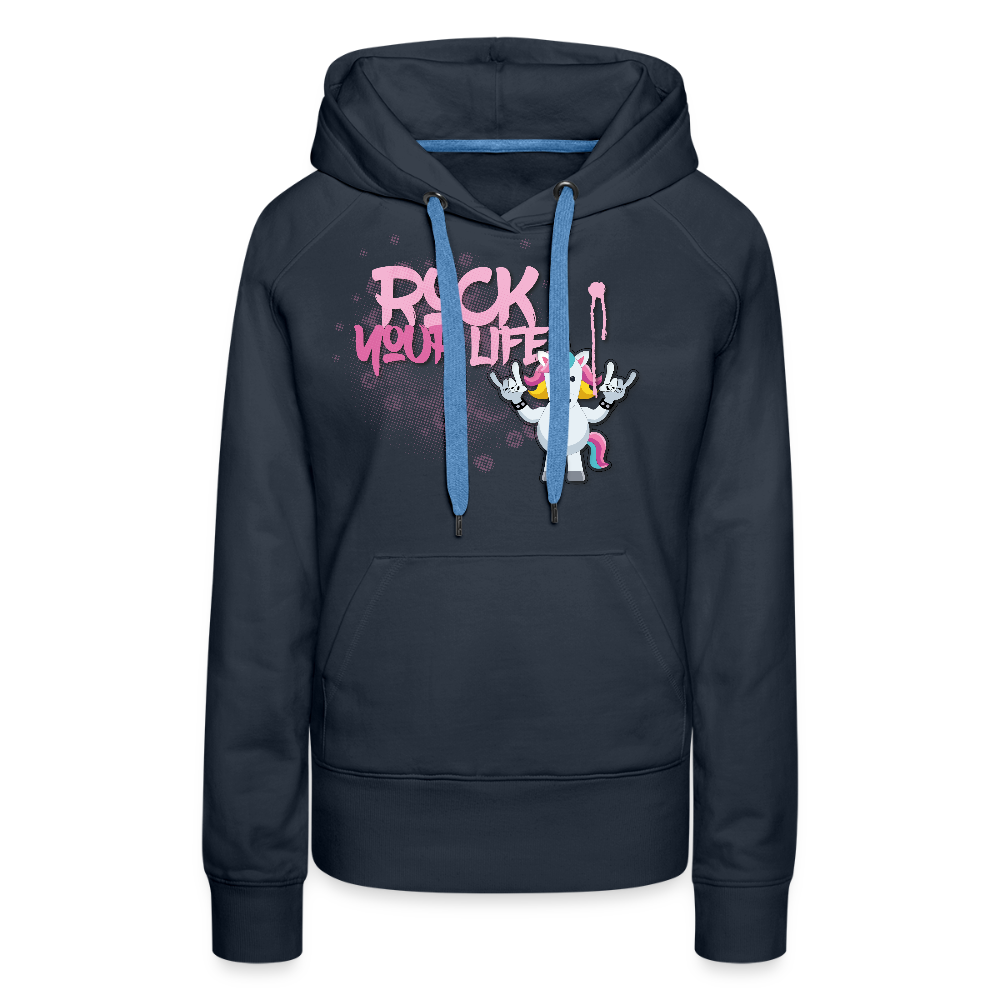 Frauen Premium Hoodie mit ROCK YOUR LIFE PRINT - Navy