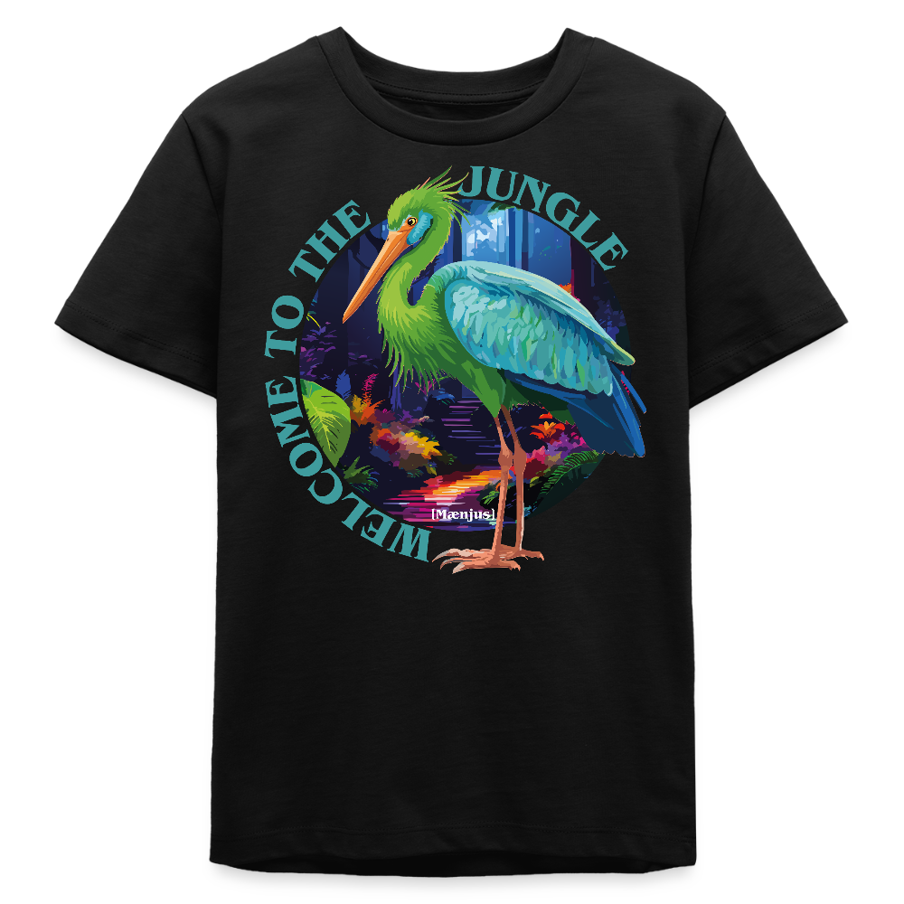 MNJS TEENS Bio T-Shirt mit WELCOME TO THE JUNGLE PRINT - Schwarz