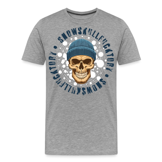 Männer Premium T-Shirt mit SNOWSKULL PRINT - Grau meliert