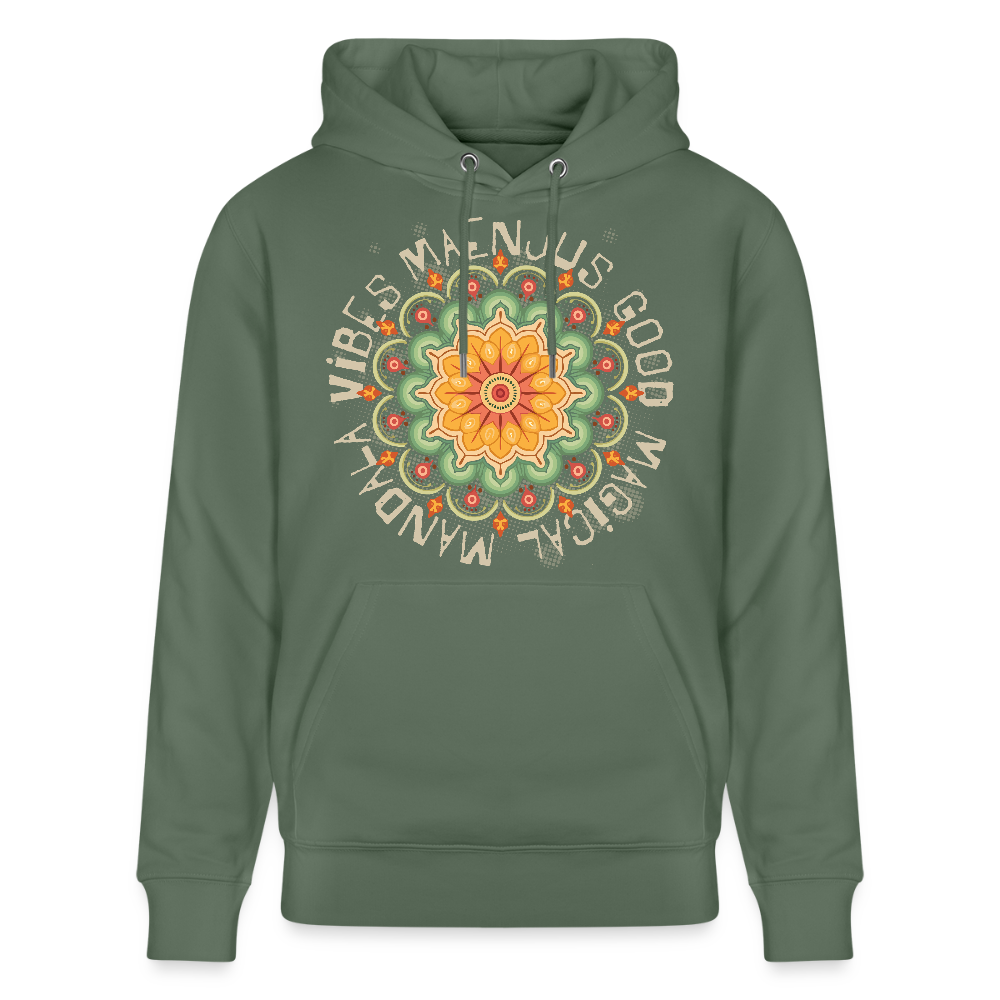 Unisex Bio-Hoodie mit MANDALA VIBES PRINT - Tanngrün