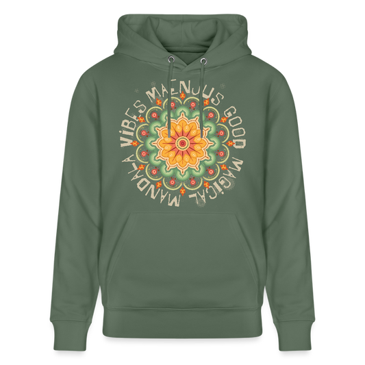 Unisex Bio-Hoodie mit MANDALA VIBES PRINT - Tanngrün
