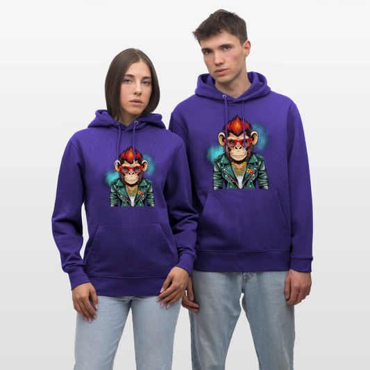 Unisex Hoodie mit MONKEY PRINT - Purple Love 