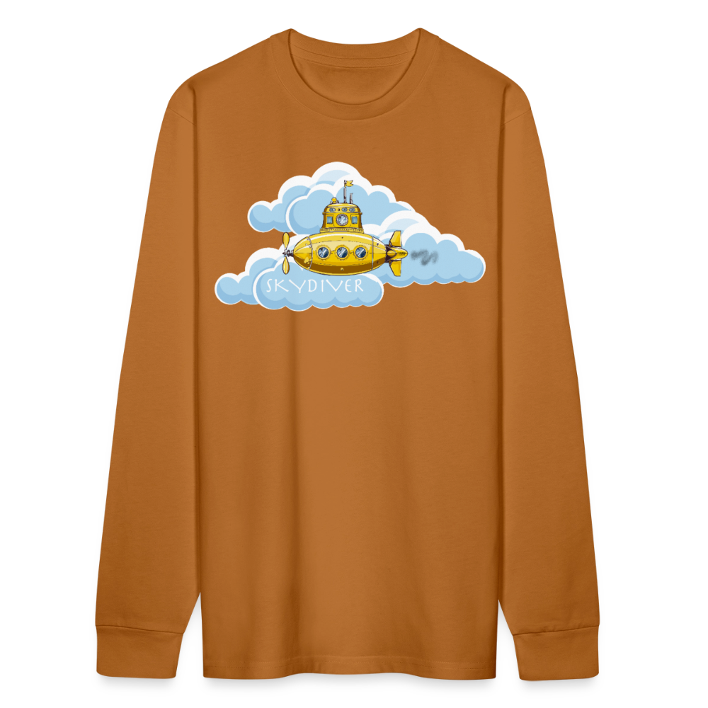 Unisex Bio-Langarmshirt mit SKYDIVER PRINT - Herbstorange