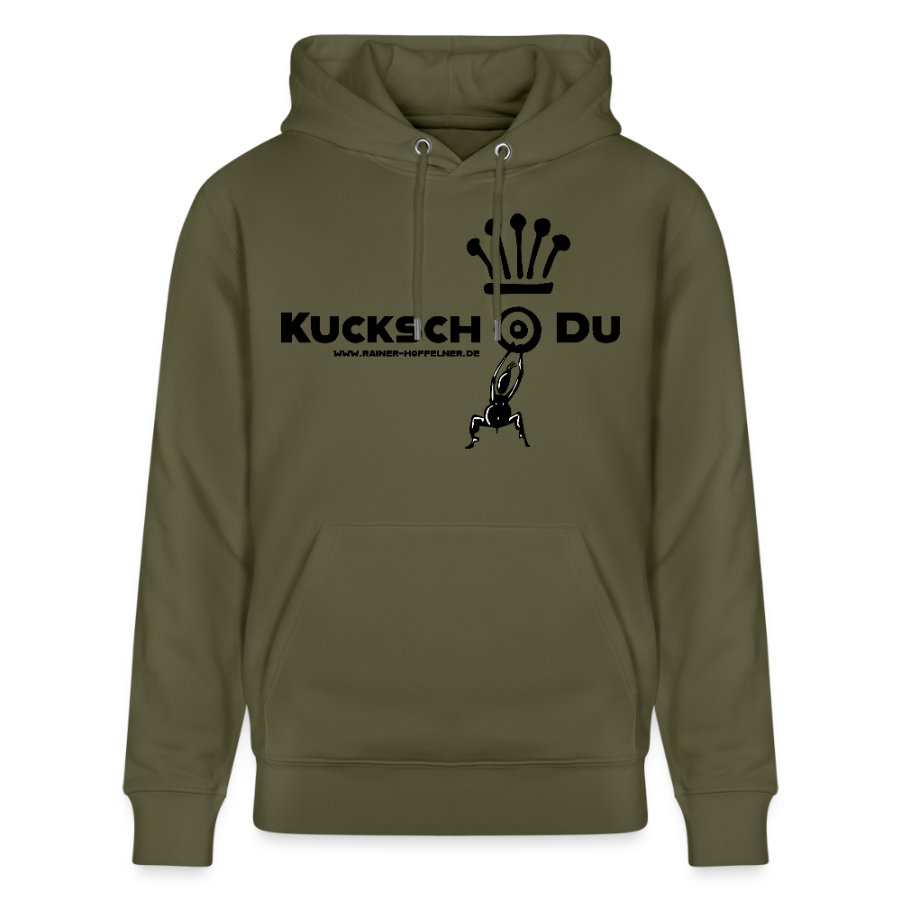 Unisex Hoodie mit KUCKSCH DU PRINT - Khaki Grün